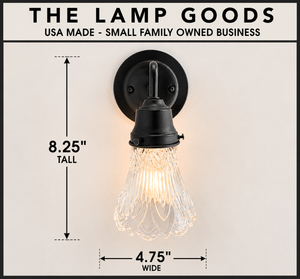 Clear Art-Deco Heavy Pressed Tulip Wall Sconce - The Lamp Goods