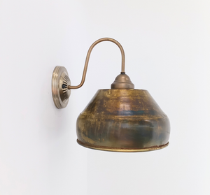 Antique Dark Brassy Gold Rustic Bucket Wall Sconce - The Lamp Goods