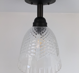 Vintage Diamond Trellis Floral Band Ceiling Light
