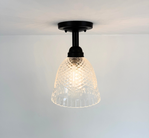 Vintage Diamond Trellis Floral Band Ceiling Light
