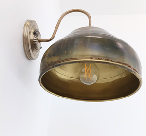 Antique Dark Brassy Gold Rustic Bucket Wall Sconce - The Lamp Goods