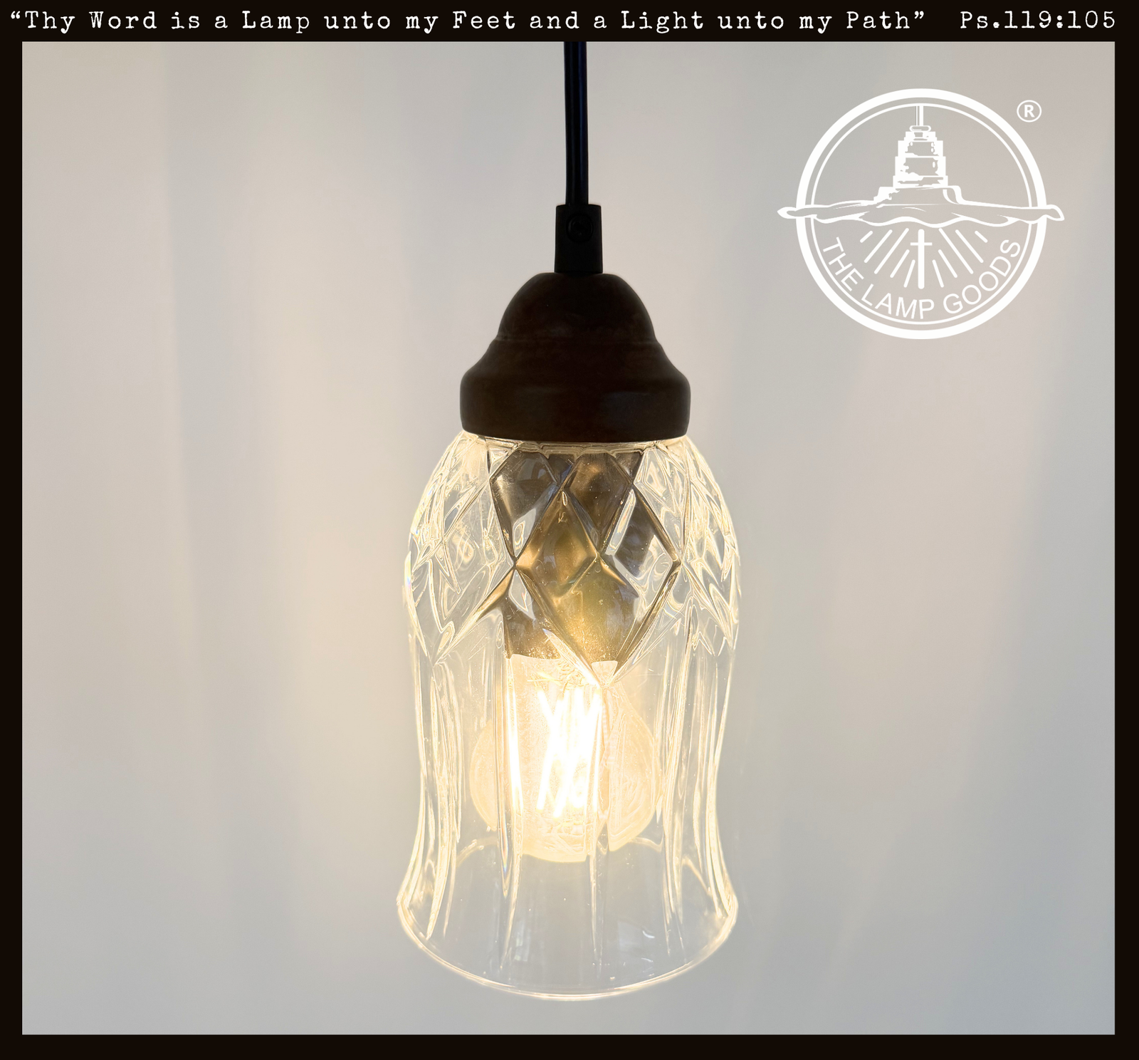 Antique Clear Glass Squared Top Pendant