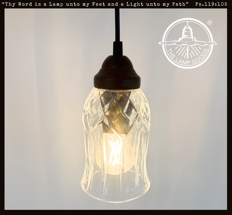 Antique Clear Glass Squared Top Pendant