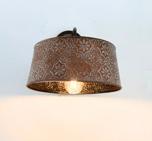 Ornate Copper Custom 90 Degree Arm Wall Sconce - The Lamp Goods
