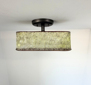 Farmhouse Lime Washed Trough Ceiling Light