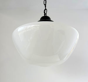 Heritage Milk Glass Schoolhouse Pendant Single 12"
