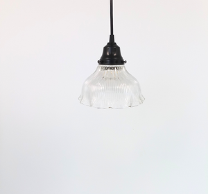 Rare Vintage Holophane Ruffle Dome Pendant