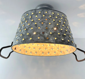 OVAL Pierced Wash Tub Ceiling Light Fixture