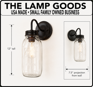 Vintage KERR Mason Jar Wall SCONCE Lighting Fixture