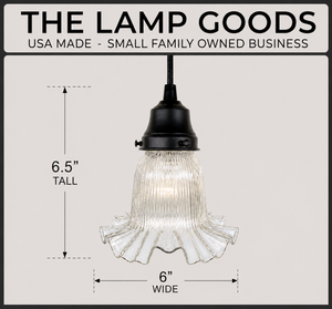 Delicate HOLOPHANE RUFFLE 1930's Antique Glass Pendant Light
