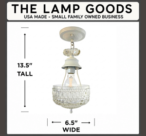 Vintage Pressed Glass Petite Chandelier Pendant Light