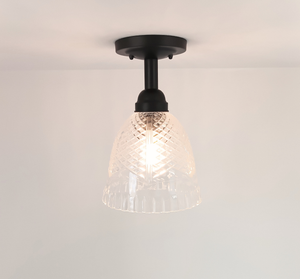 Vintage Diamond Trellis Floral Band Ceiling Light