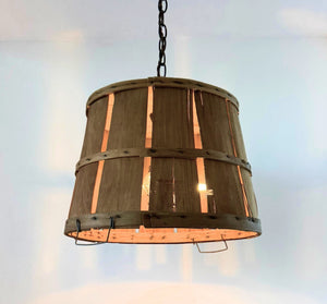 Salvaged Orchard Basket Pendant Light