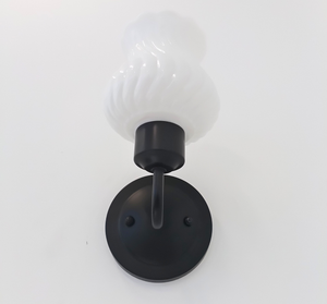 RARE Antique Milk Glass Swirl Wall Sconce