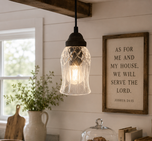 Antique Clear Glass Squared Top Pendant