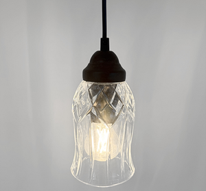 Antique Clear Glass Squared Top Pendant