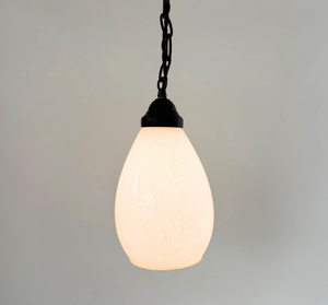 Farmhouse White Feathered Glass Pendant