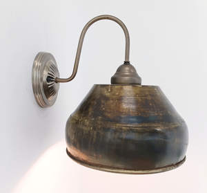 Antique Dark Brassy Gold Rustic Bucket Wall Sconce - The Lamp Goods