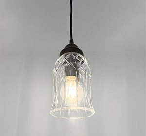 Antique Clear Glass Squared Top Pendant