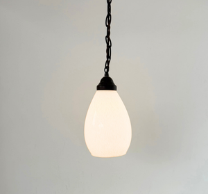 Farmhouse White Feathered Glass Pendant