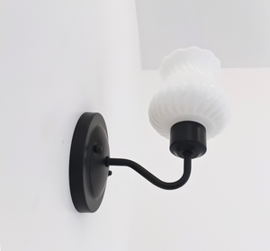 RARE Antique Milk Glass Swirl Wall Sconce