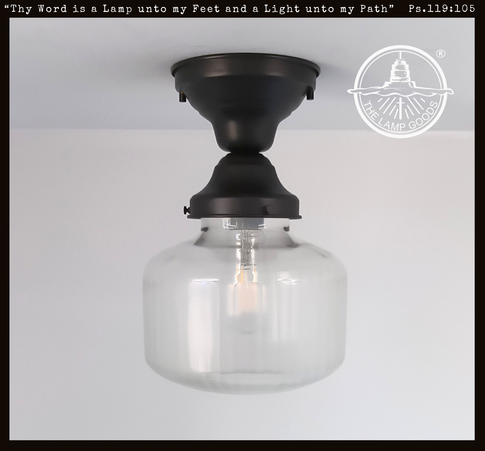 Vintage Ribbed Panel Apothecary Ceiling Light
