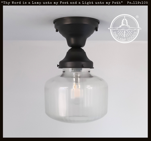 Vintage Ribbed Panel Apothecary Ceiling Light