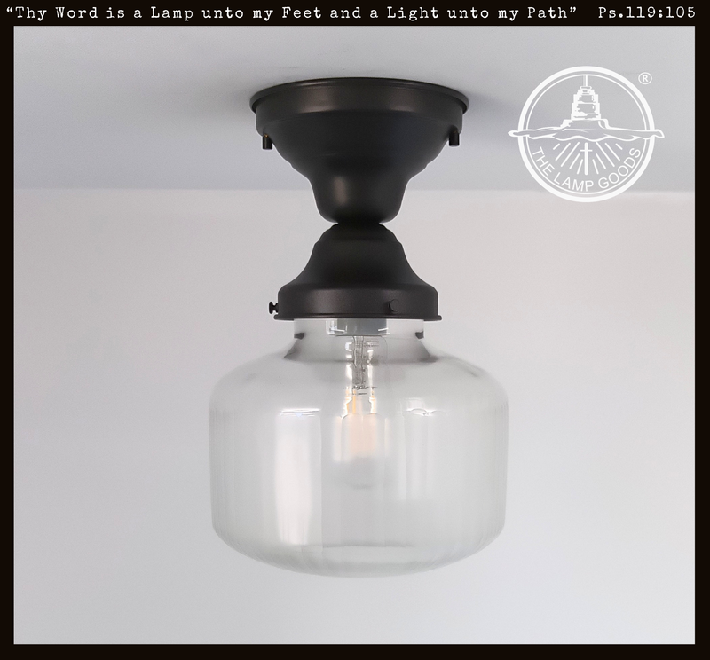 Vintage Ribbed Panel Apothecary Ceiling Light