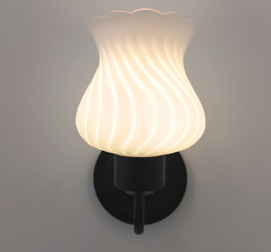 RARE Antique Milk Glass Swirl Wall Sconce