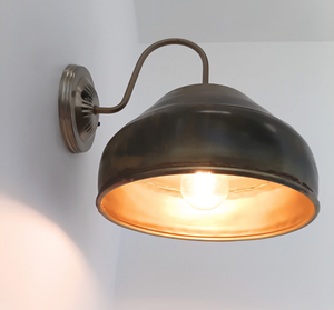 Antique Dark Brassy Gold Rustic Bucket Wall Sconce - The Lamp Goods