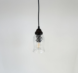 Antique Clear Glass Squared Top Pendant