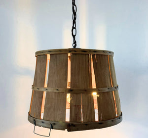 Salvaged Orchard Basket Pendant Light