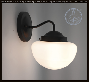 Mushroom Milk Glass Farmhouse Sconce