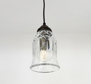 Antique Clear Glass Squared Top Pendant