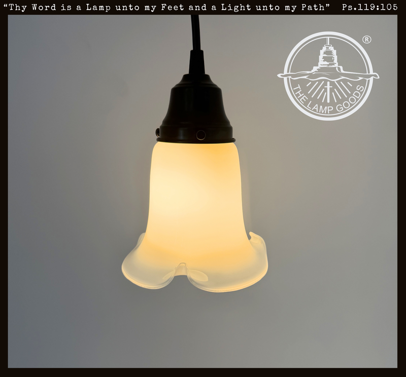 Rare Antique Milk Glass Tulip Pendant