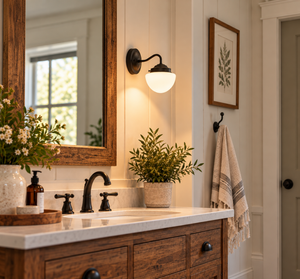 Mushroom Milk Glass Farmhouse Sconce