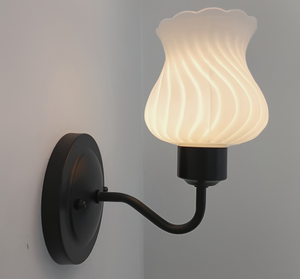 RARE Antique Milk Glass Swirl Wall Sconce