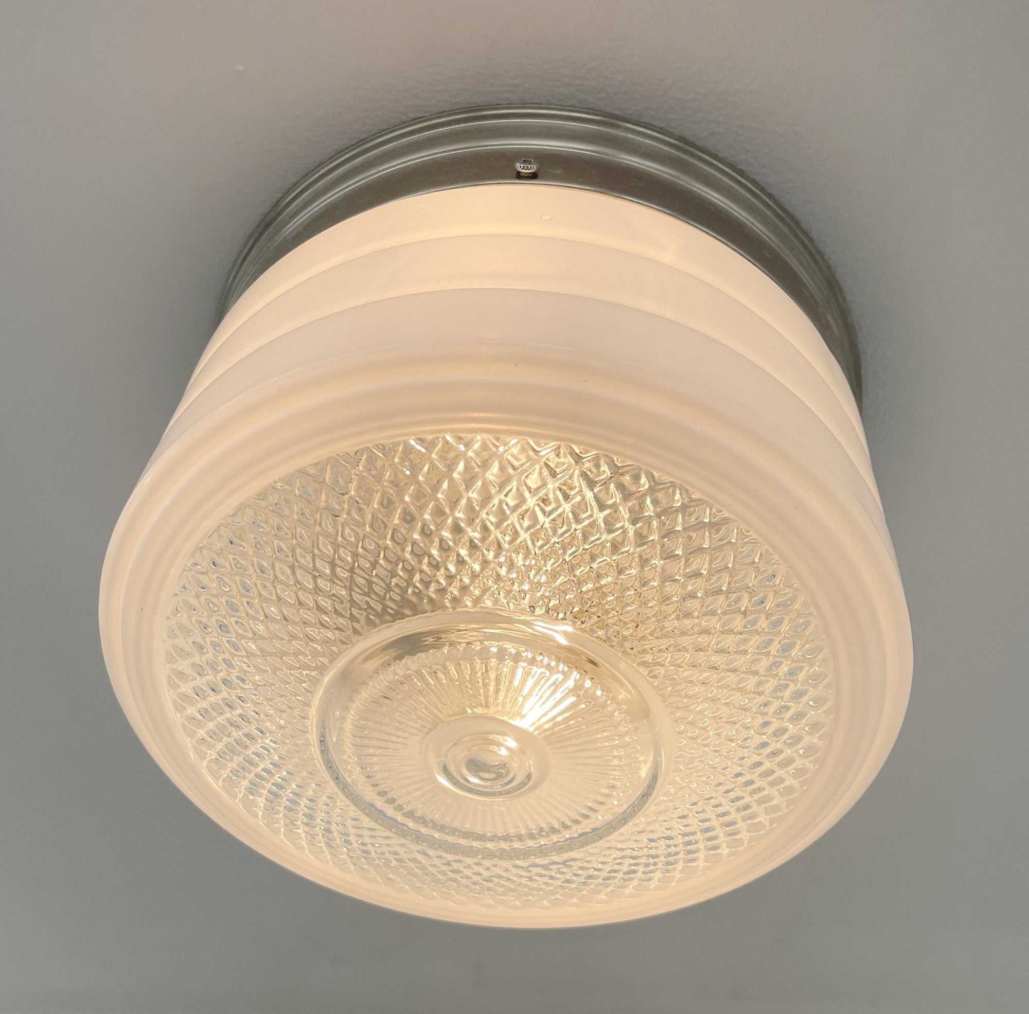 Retro 6" Flush Mount Milk Glass Ceiling Light