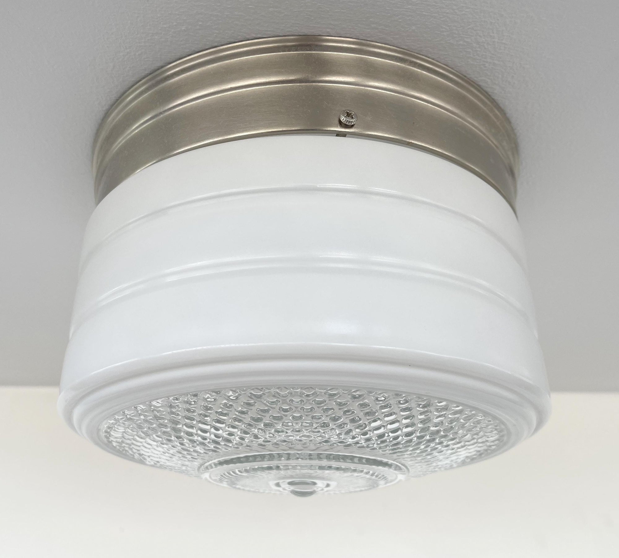Retro 6" Flush Mount Milk Glass Ceiling Light