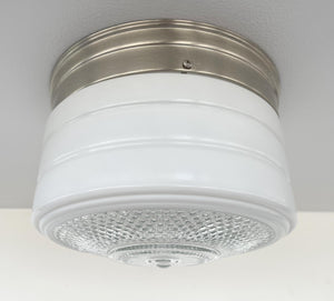 Retro 6" Flush Mount Milk Glass Ceiling Light