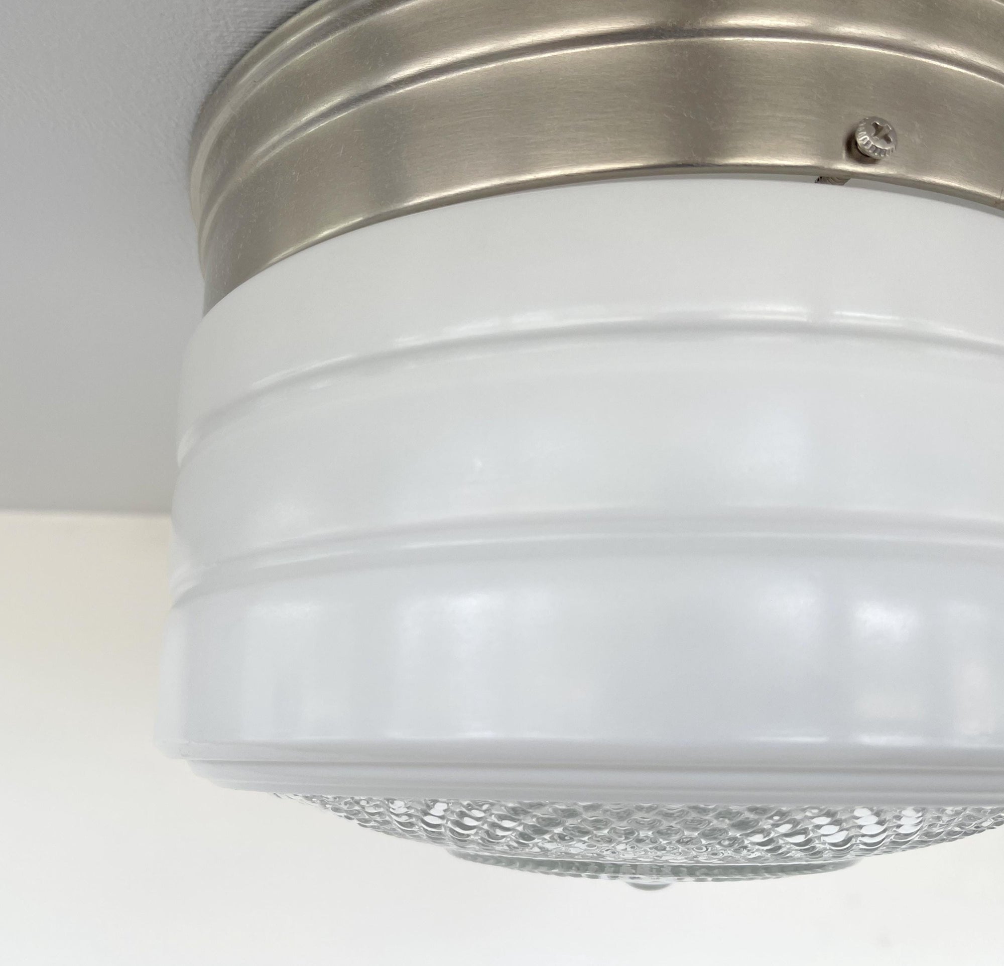 Retro 6" Flush Mount Milk Glass Ceiling Light