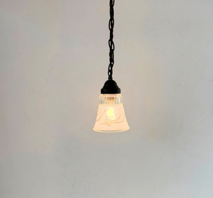 Vintage Floral Embossed Clear Rib Pendant