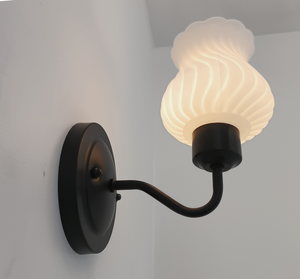 RARE Antique Milk Glass Swirl Wall Sconce