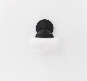 Mushroom Milk Glass Farmhouse Sconce
