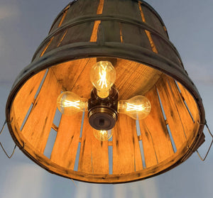 Salvaged Orchard Basket Pendant Light