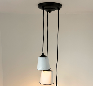 Farmhouse White Barn Distressed Trio Pendant