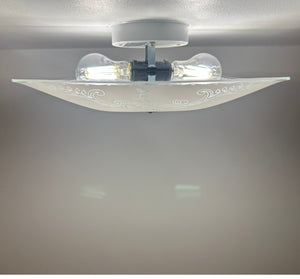 Victorian Scroll Etched Glass Ceiling Light