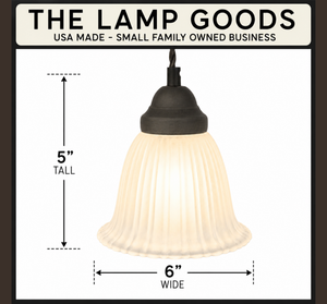 Frosted Heavy Ribbed Wide Flare Pendant