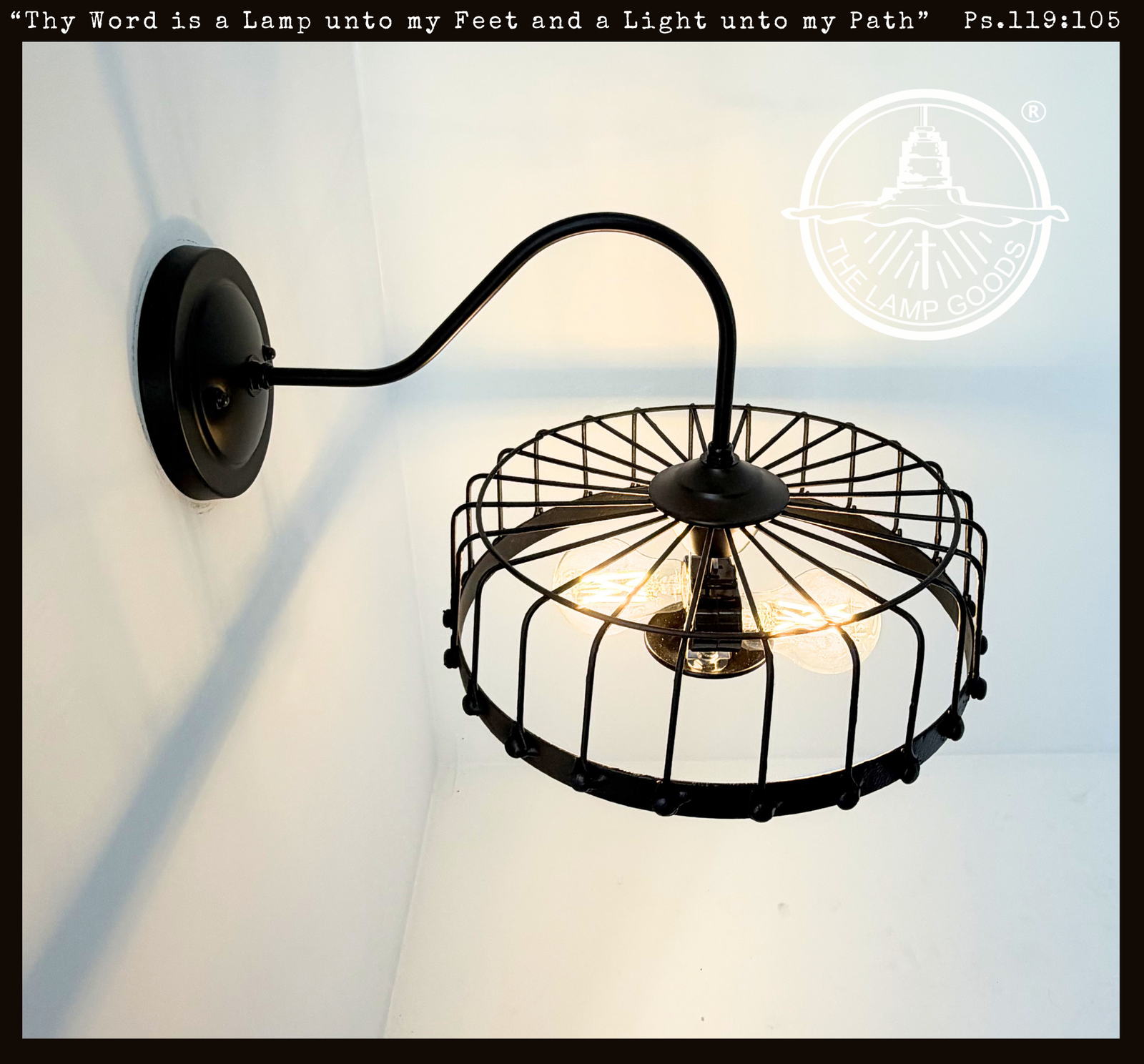 Rustic Industrial Cage Wall Sconce
