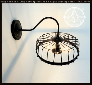 Rustic Industrial Cage Wall Sconce